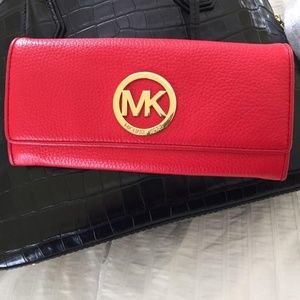 *SALE* Michael Kors MK Red Leather Wallet